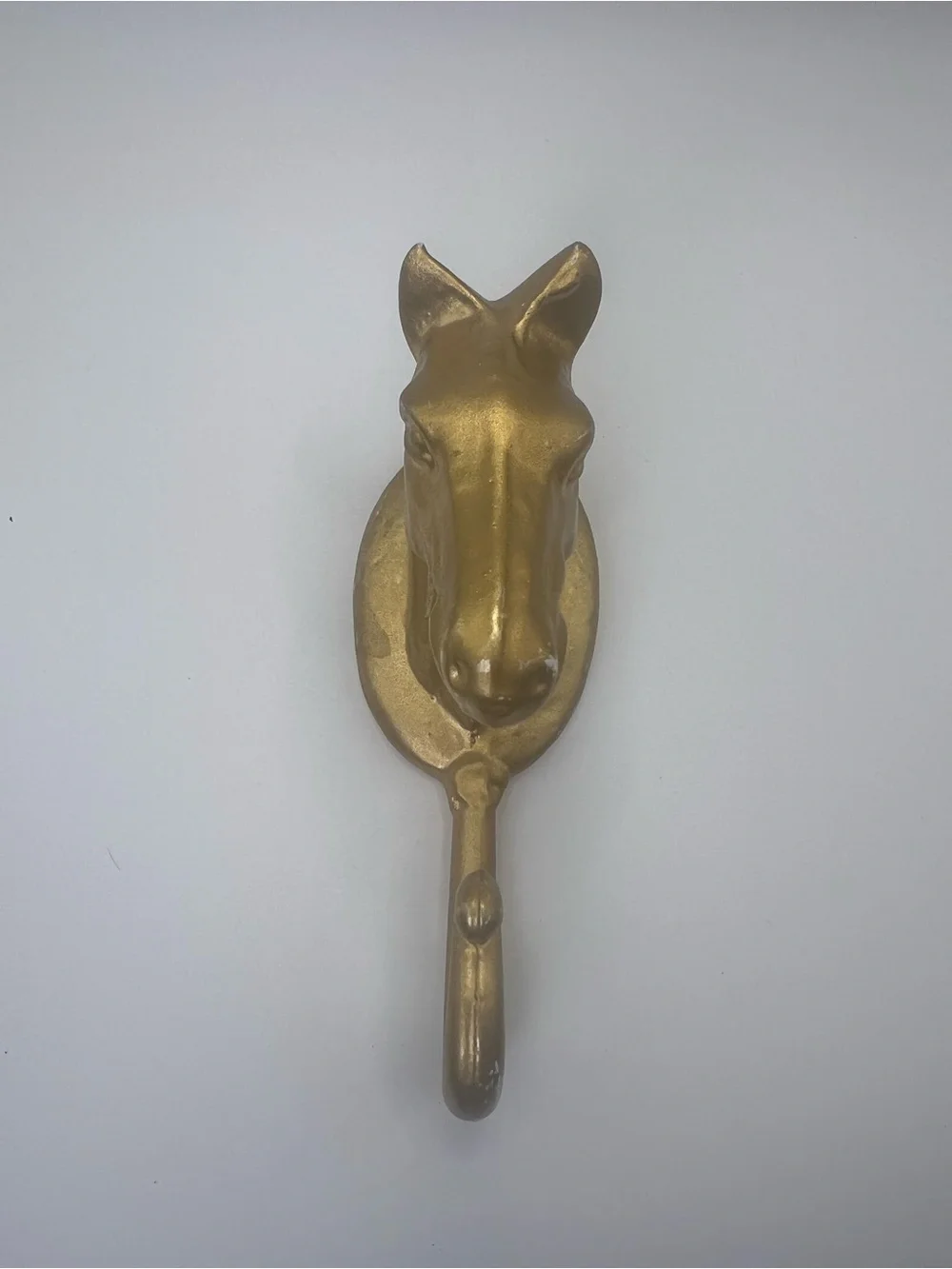 Vintage Style Brass Horse Head Wall Hook Gold Equestrian Home Decor